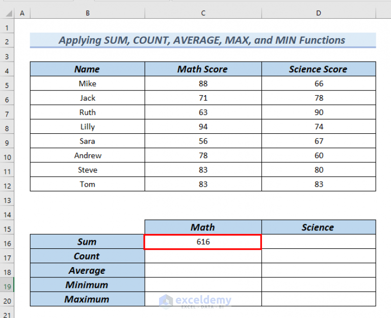 How to Get Summary Statistics in Excel (7 Easy Methods)