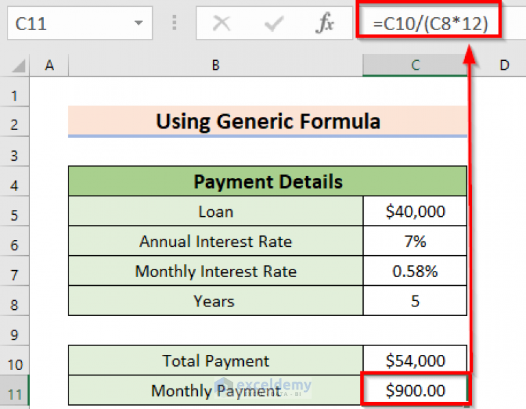 How to Calculate Loan Payment in Excel (4 Suitable Examples)