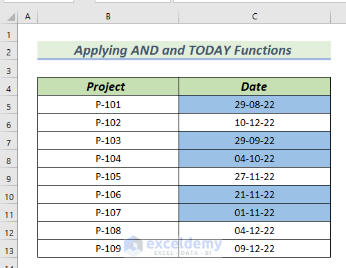 Excel Conditional Formatting If Date Is Within 7 Days