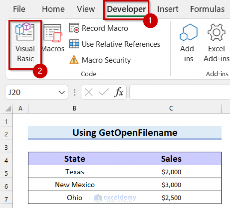 How to Open Folder and Select File Using Excel VBA (4 Examples)