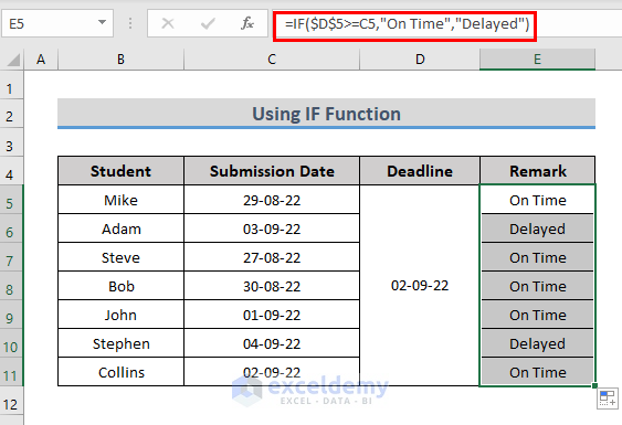 Excel Formula To Compare If A Date Is Greater Than Another Date