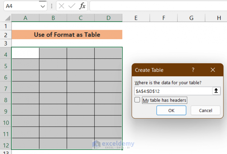 how-to-create-a-table-without-data-in-excel-2-easy-methods