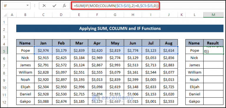 how-to-skip-every-other-column-using-excel-formula-3-methods