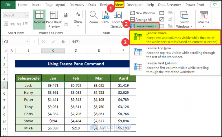 how-to-repeat-header-row-when-scrolling-in-excel-6-ways