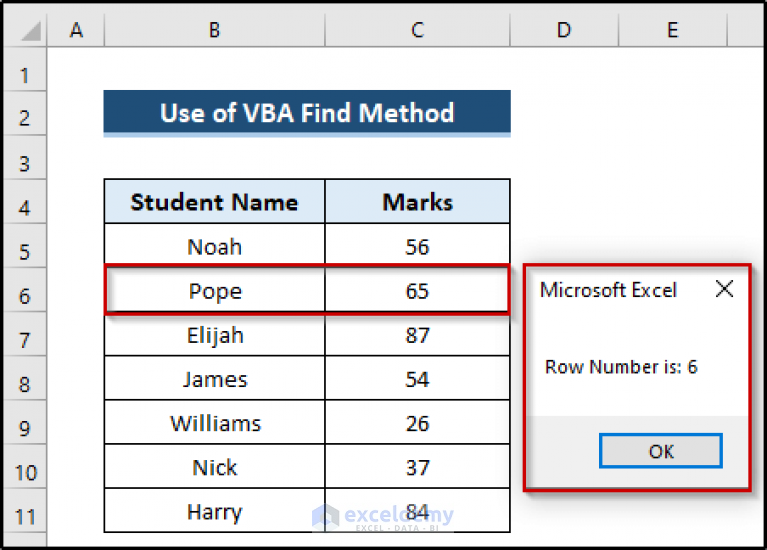 excel-vba-return-row-number-of-value-5-suitable-methods