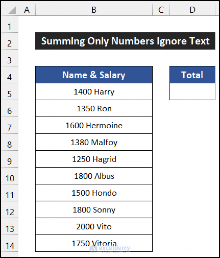 how-to-sum-only-numbers-and-ignore-text-in-same-cell-in-excel