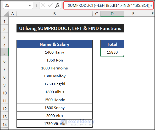 How To Sum Only Numbers And Ignore Text In Same Cell In Excel