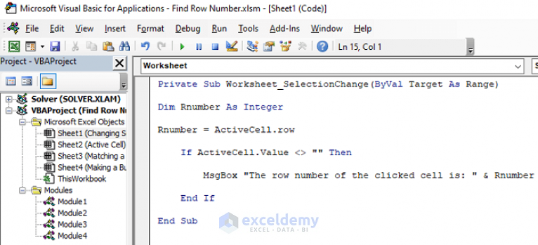 how-to-find-row-number-using-vba-in-excel-4-macros