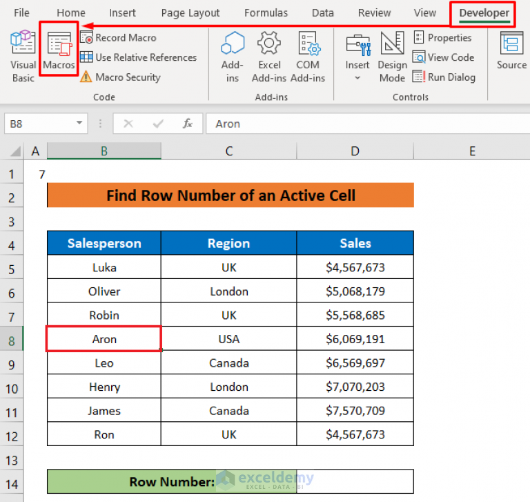 how-to-find-row-number-using-vba-in-excel-4-macros