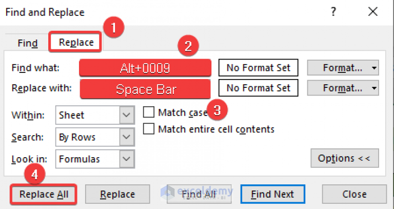 find-and-replace-tab-character-in-excel-2-suitable-ways