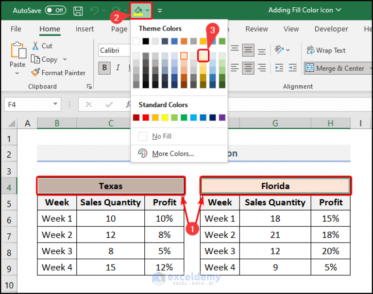 How to Add the Fill Color Icon to the Quick Access Toolbar in Excel