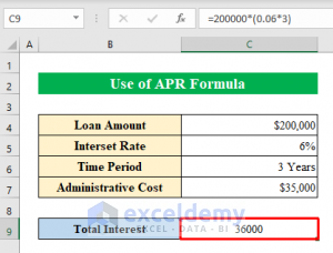 How to Calculate APR in Excel (3 Simple Methods) - ExcelDemy