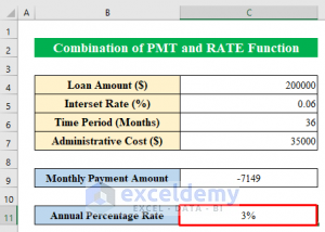 How to Calculate APR in Excel (3 Simple Methods) - ExcelDemy