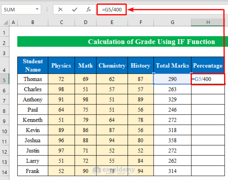 calculate-grade-using-if-function-in-excel-with-easy-steps