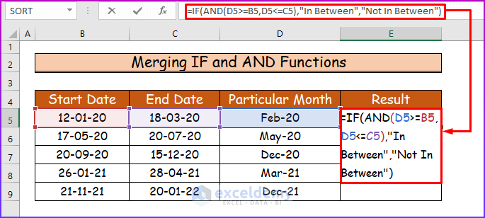 Check If Month Is Between Two Dates Excel