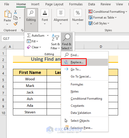 How to Clear Cells with Certain Value in Excel (2 Ways)