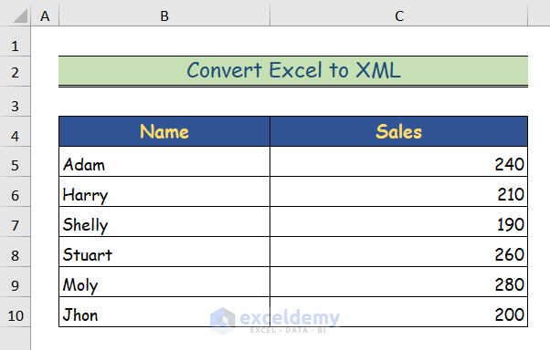  How To Convert Excel To XML File With Easy Steps ExcelDemy