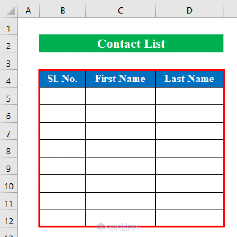 How To Create A Contact List In Excel with Easy Steps 