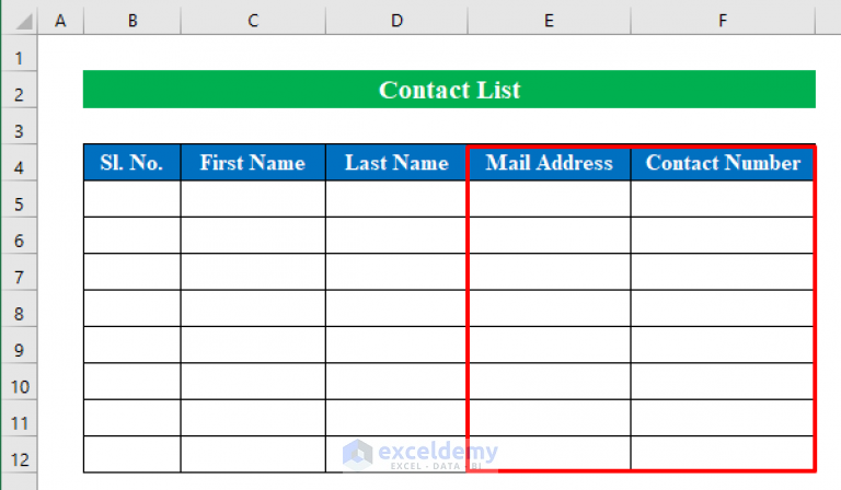 how-to-create-a-contact-list-in-excel-with-easy-steps