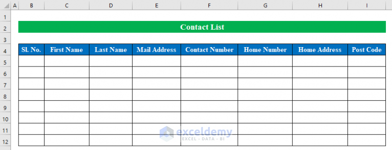 how-to-create-a-contact-list-in-excel-with-easy-steps