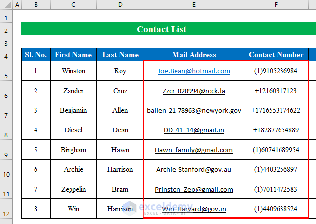 How To Create A Contact List In Excel with Easy Steps 