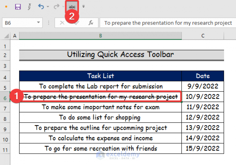 How To Draw A Line Through Text In Excel 6 Easy Ways 