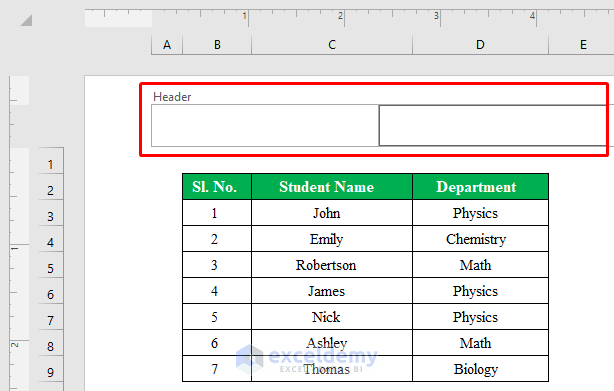 How To Hide Header In Excel Sheet