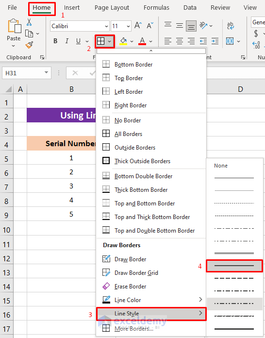 How To Make Solid Grid Lines In Excel 2 Easy Ways ExcelDemy