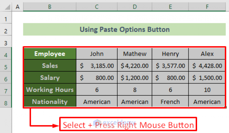 how-to-move-rows-to-columns-in-excel-4-effective-ways