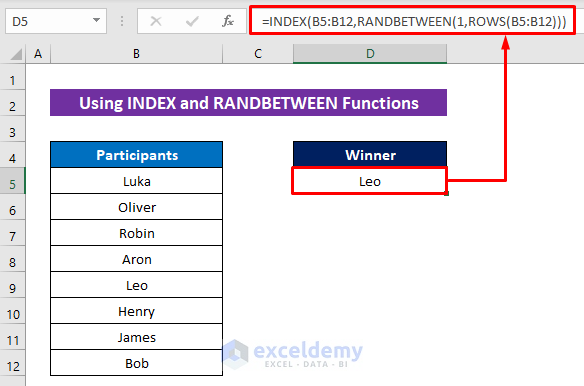  How To Randomly Select From A List In Excel 5 Methods 