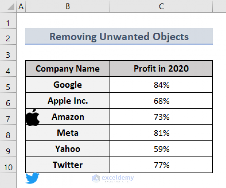 how-to-remove-unwanted-objects-in-excel-4-quick-methods