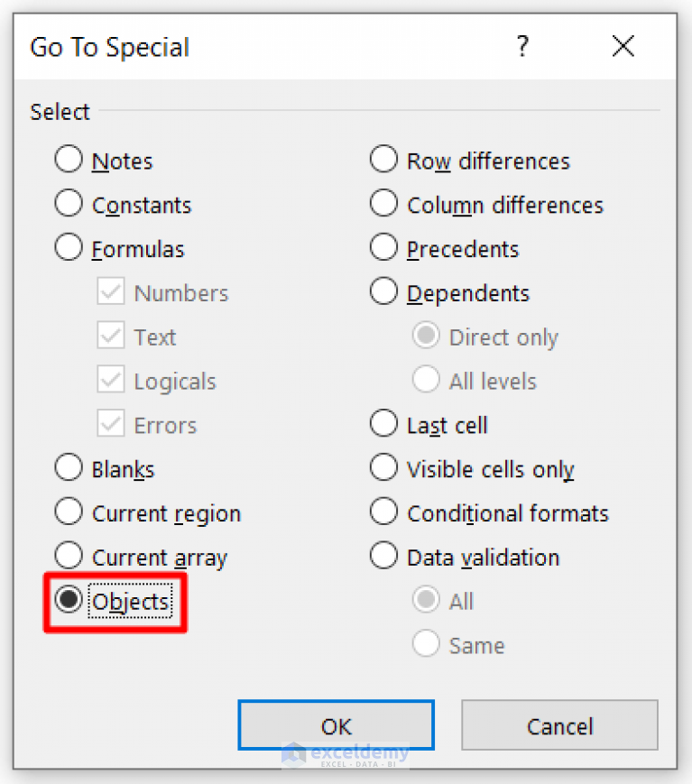 how-to-remove-unwanted-objects-in-excel-4-quick-methods