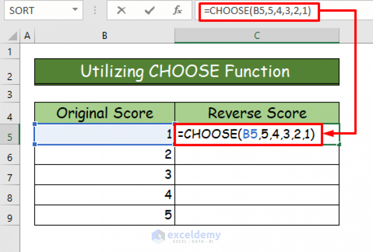 How To Reverse Score Data In Excel