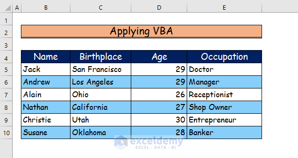 How To Remove Shading Every Other Row In Excel