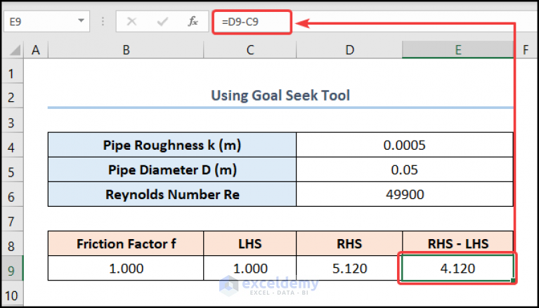 How To Solve Colebrook Equation In Excel 3 Simple Ways 0036