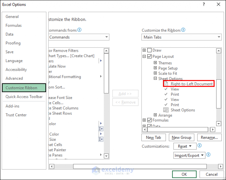 How to Change Excel Sheet from Right to Left (4 Suitable Ways)