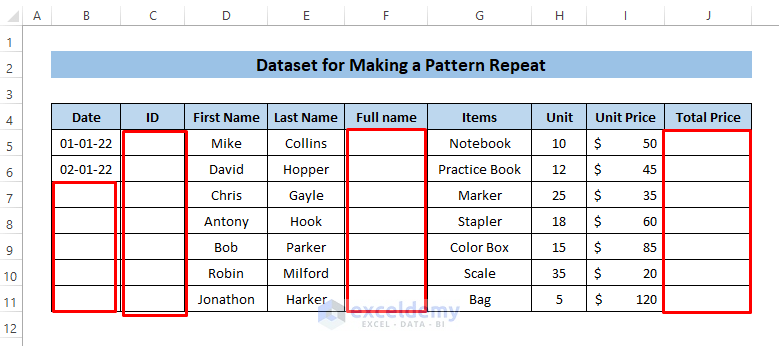  How To Repeat A Pattern In Excel Earn Excel