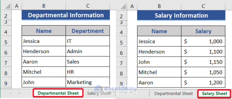 how-to-merge-two-excel-sheets-based-on-one-column-3-ways