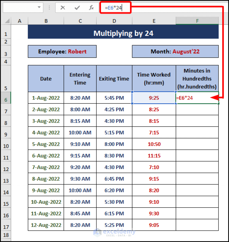 How to Convert Minutes to Hundredths in Excel (3 Easy Ways)