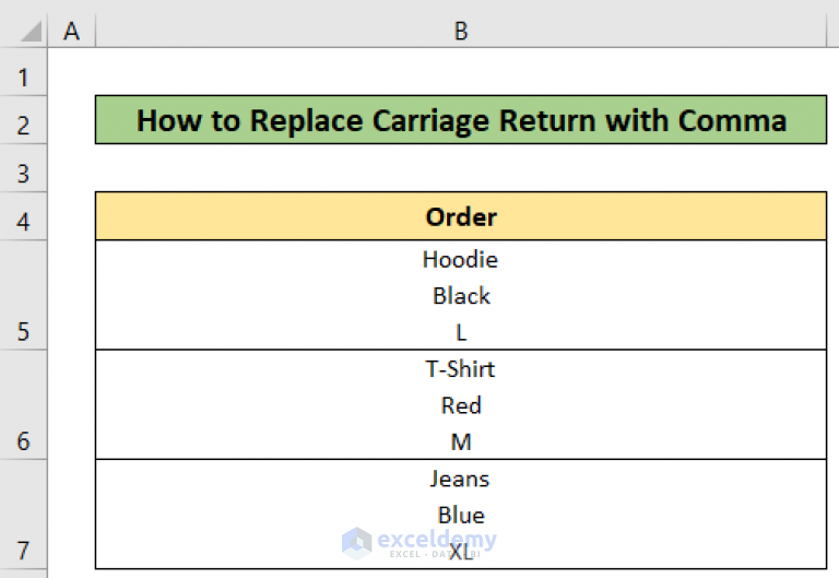 how-to-replace-carriage-return-with-comma-in-excel-3-ways