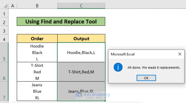 how-to-replace-carriage-return-with-comma-in-excel-3-ways