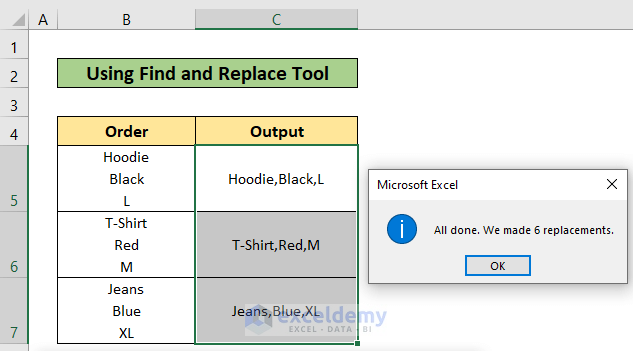 how-to-replace-carriage-return-with-comma-in-excel-3-ways