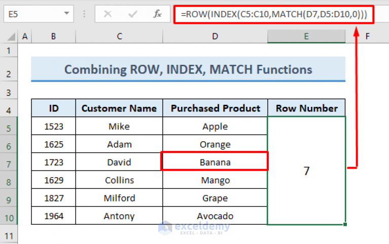 How to Get Row Number from Cell Value in Excel (5 Methods)