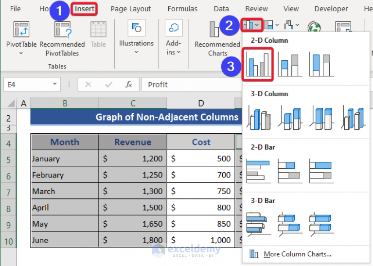 how-to-select-multiple-columns-in-excel-for-graph-3-methods