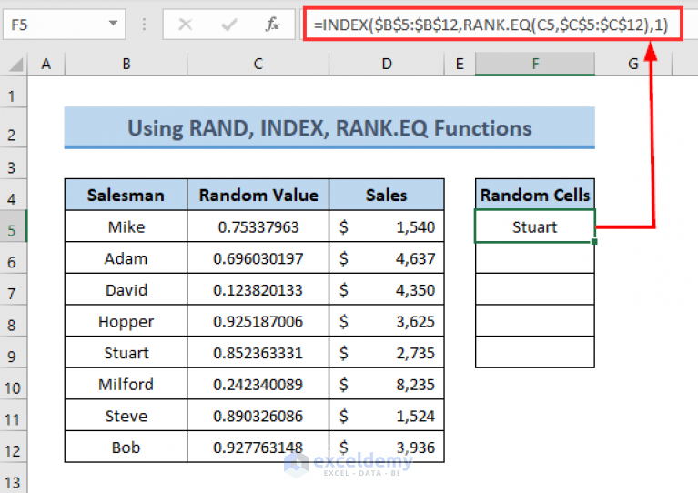 How to Select Random Cells in Excel (5 Ways)