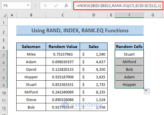 How To Select Random Cells In Excel 5 Ways Exceldemy