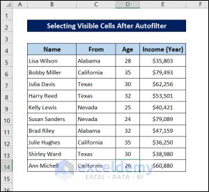 Excel Vba Select Visible Cells After Autofilter 4 Examples