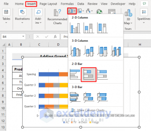 How to Add Grand Total to Bar Chart in Excel (With Easy Steps)