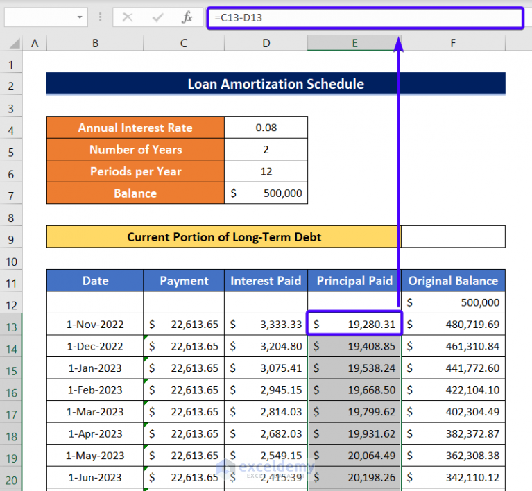 current portion of long term debt