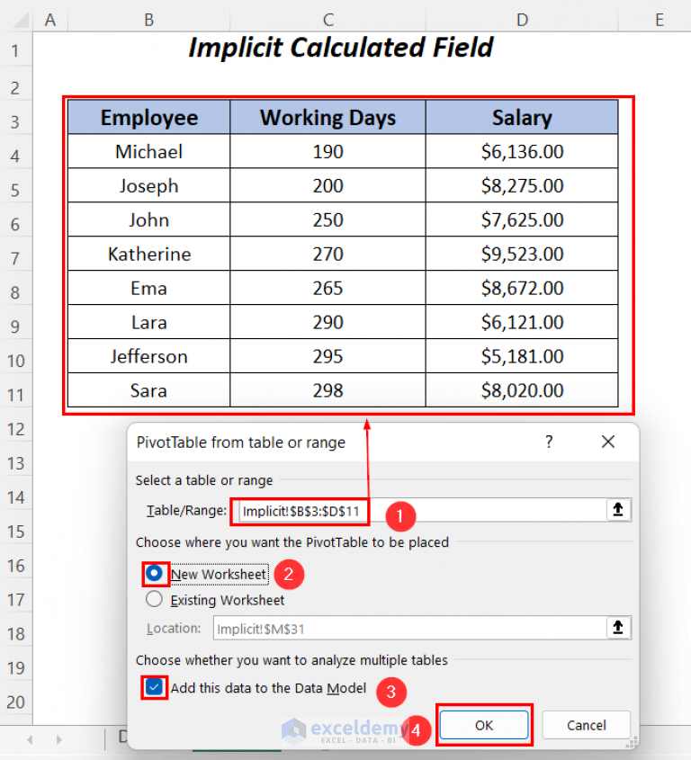 How to Create Calculated Field in Pivot Table Data Model